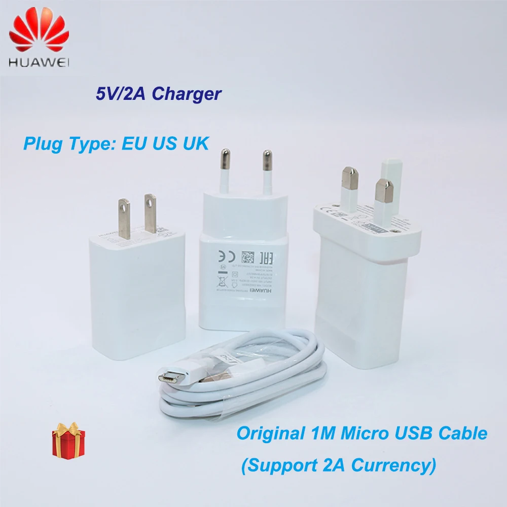 Оригинальное зарядное устройство Huawei 5 В 2 А ЕС США Великобритания быстрая
