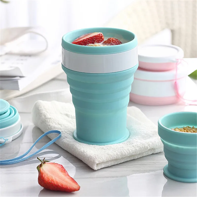 

Folding Silicone Cup Coffee Mugs Travel Collapsible Silicone Cups Portable Handcup Retractable Food Grade Foldable Water Cups