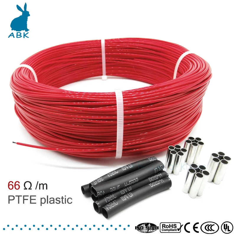 66ohm 6k PTFE огнестойкий нагревательный кабель из углеродного волокна провод DIY
