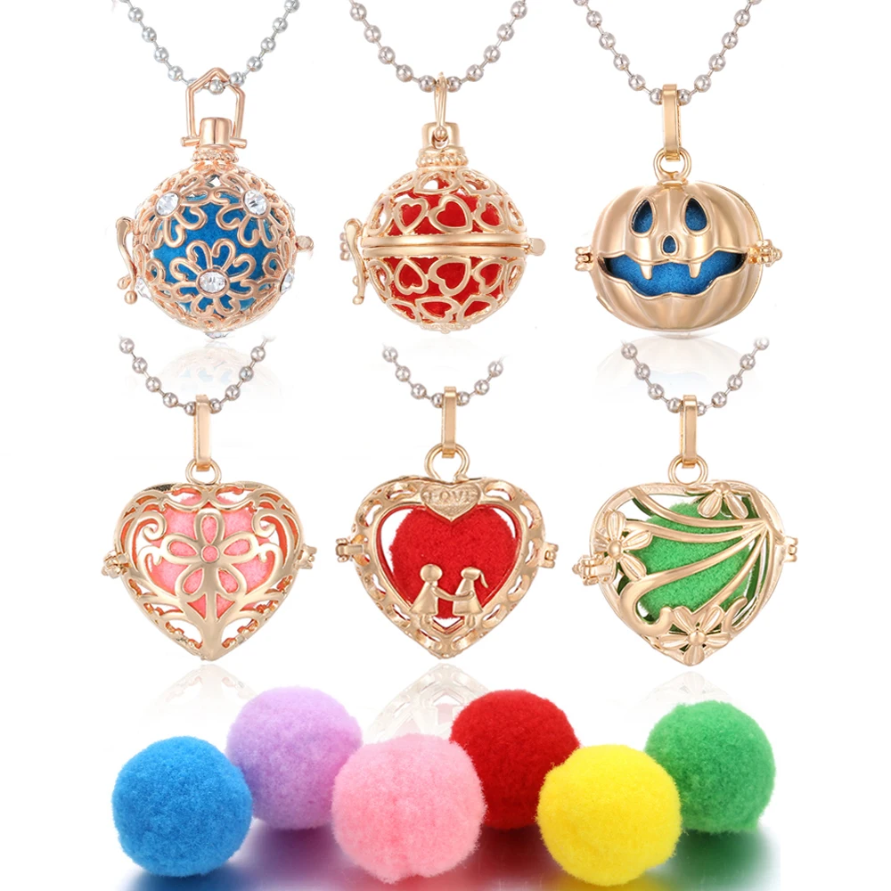 Ароматические украшения диффузное ожерелье винтажное с медальоном золотое для