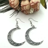 crescent earrings mysterious gothic jewelry moon witch celtic pagan viken moon god moon phase witch goddess fashion woman gift