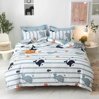 cartoon whale bedding set kids duvet cover pillowcase single queen king size bedclothes quilt cover 3pcs home textiles