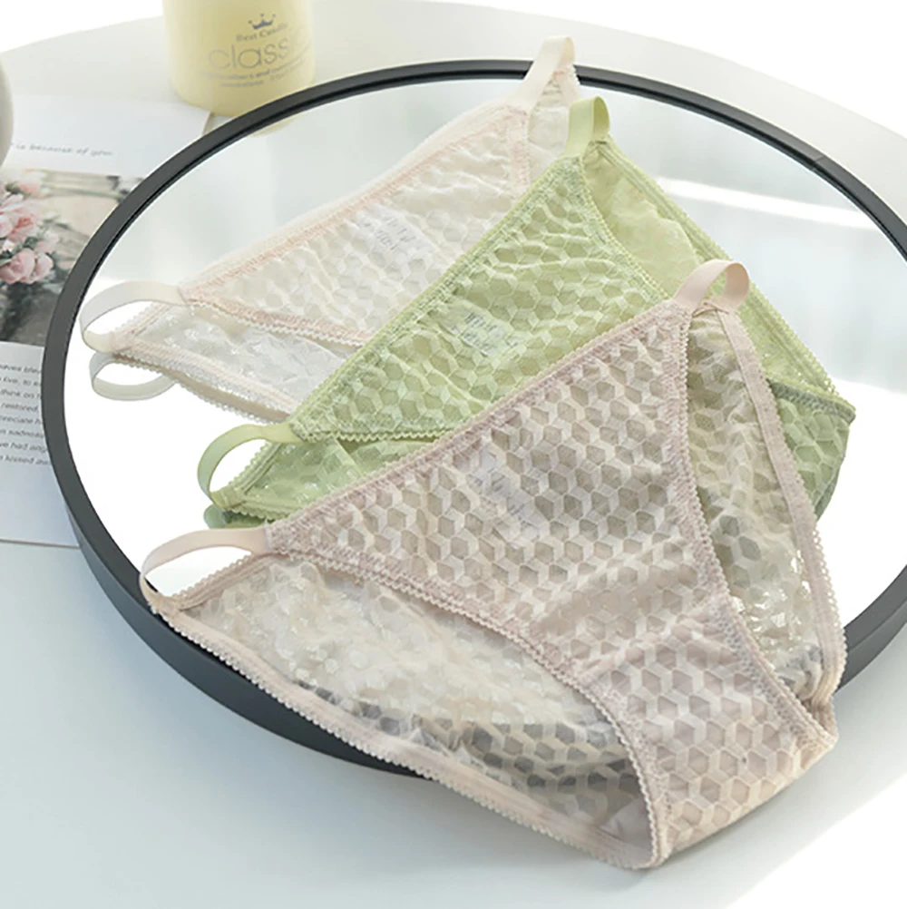 Сексуальное кружевное нижнее белье женские клетчатые трусики дышащие хлопковое