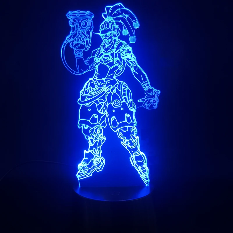 Игра Overwatch Hero Lucio 3D лампа прикольный приз для ребенка яркий базовый ночсветильник