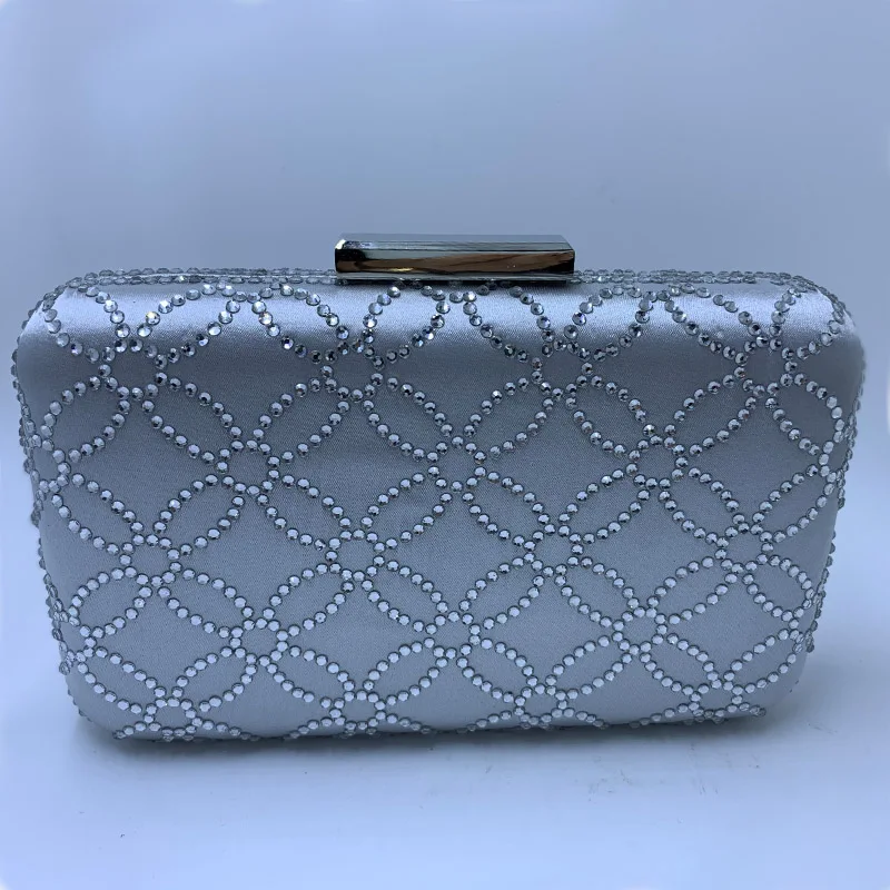 Silver Королевский Соловей Большой Кристалл Вечерний Клатч и вечерние сумки для женщин кошельки Сумочка изумрудно-зеленый темно-синий - Цвет: Silver