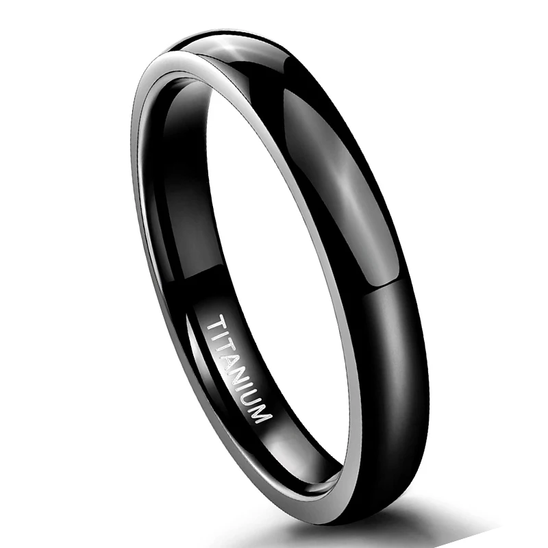 

4/8mm Black Men Titanium Rings Couple Engagement Wedding Band Male Fashion Jewelry Bague Homme Anillos Mujer