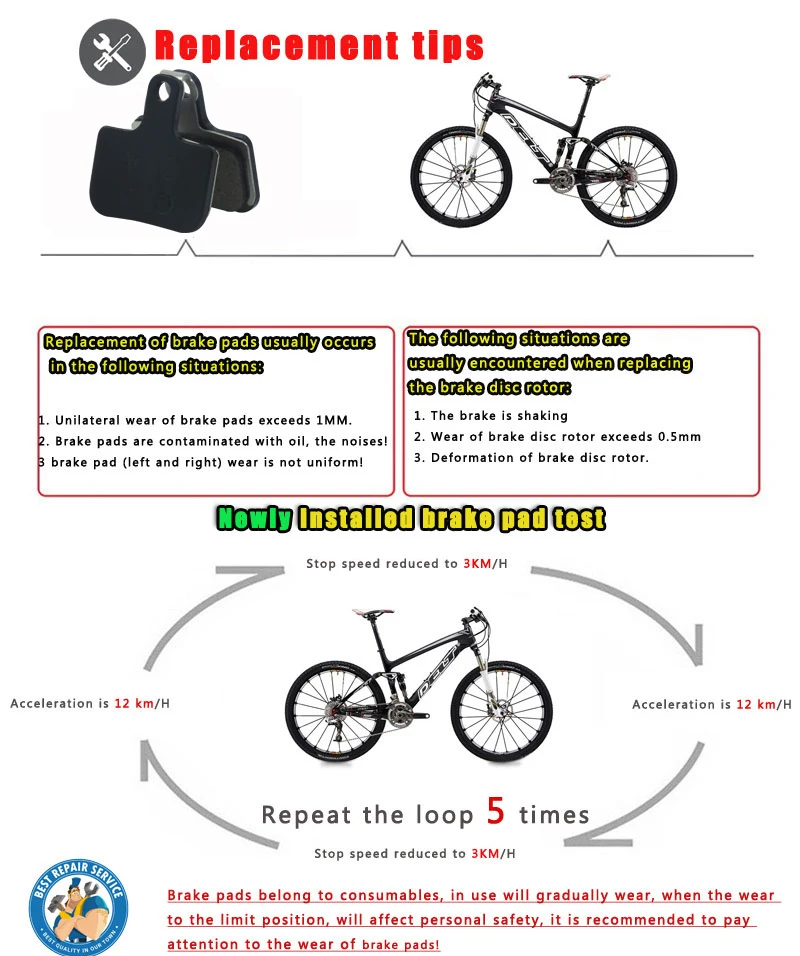 

4 Pair MTB Mountain Bicycle Bike Disc Brake Pad For SRAM AVID DB1 DB3 DB5 LEVEL Semi-Metallic Accessories