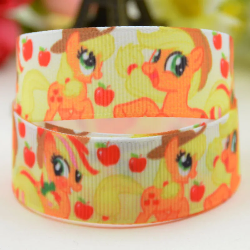 7/"(22 мм) Ruban My Little Pony вечерние атласные ленты с принтом героев мультфильмов, 10 ярдов - Цвет: X 01820