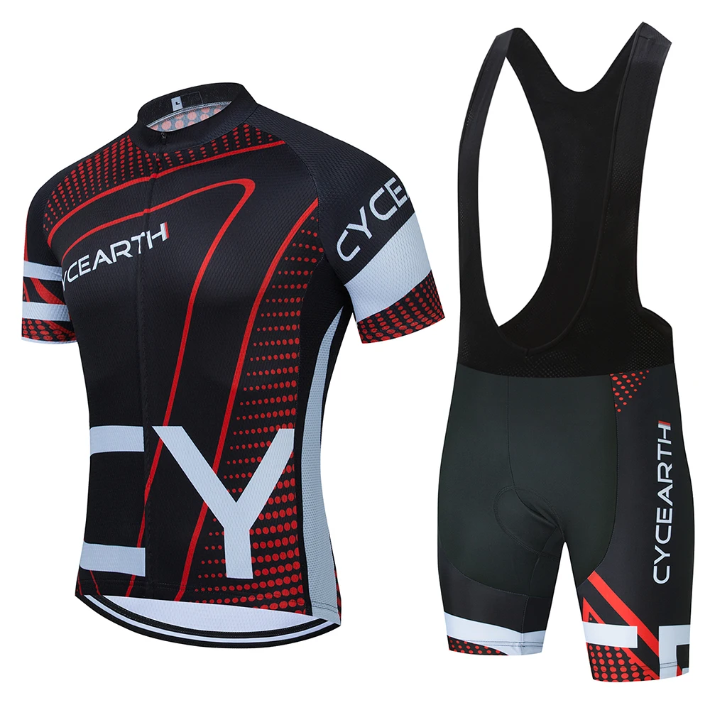 

2021 Team CYCEARTH Cycling Jerseys Bike Wear clothes Quick-Dry bib gel Sets Clothing Ropa Ciclismo uniformes Maillot Sport Wear
