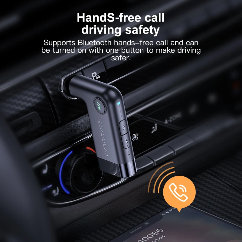 

Wireless Car Bluetooth5.0 Receiver Transmitter Adapter For Car Speaker 3.5MM AUX Audio Stereo Music