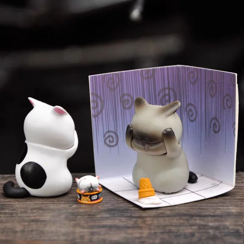 Кавайная модель кошки аниме милая имитация фигурка украшение для дома экшн