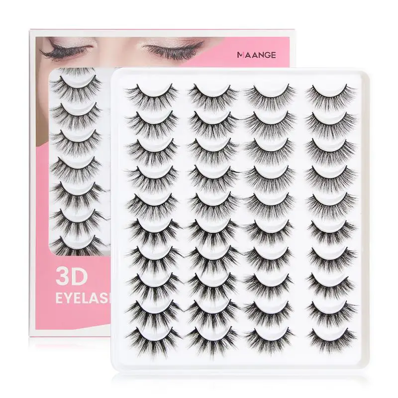 

20 Pair 3D Mink False Eyelashes Natural Thick Curling Soft Long Black Eyelash Extension Cross Reusable Eyelash MaKeup
