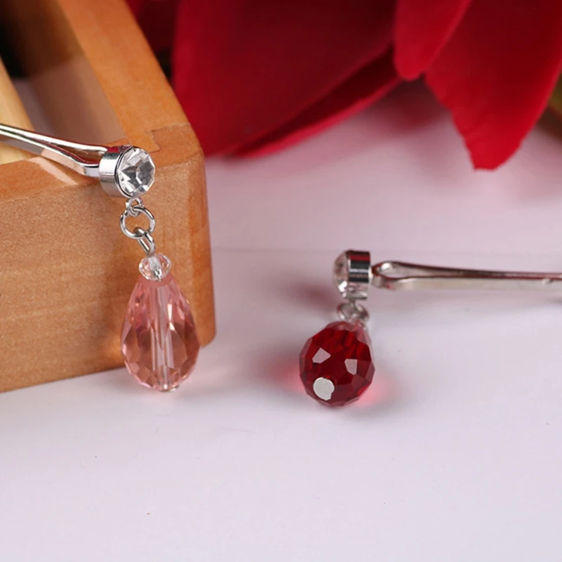 

12Pcs Faux Crystal Pendant Muslim Hijab Scarf Metal U Clips Shawl Brooch Pins B36D