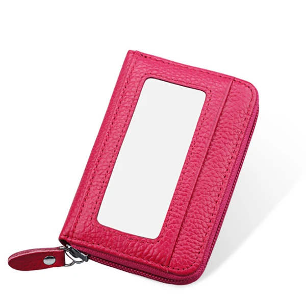 KB08 rose red Кошелек из натуральной кожи RFID горизонтальный и Вертикальный чехол для карточек ID держатель карты Чехол для кредитной карты мульти-карты кошелек Лидер продаж - Цвет: KB08 rose red