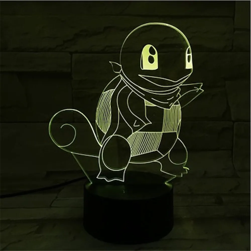 Покемон аниме 3d светодиодный ные ночные светильники Bulbasaur Charizard Сквиртл Mewtu