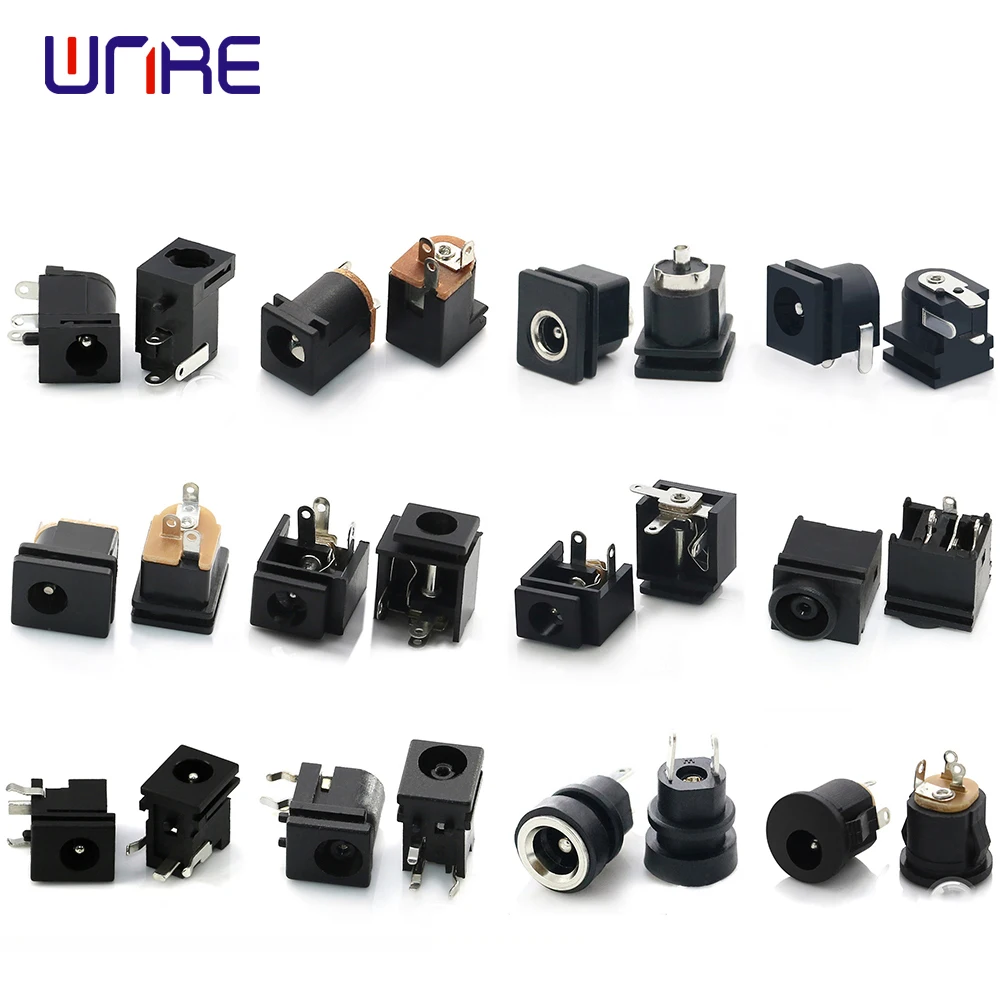 

DC-005 DC-015 DC022b Snap In Type Series DC Power Jack 5.5x2.1 5.5*2.5mm Female Plug Socket Adapter Panel Mount Connector