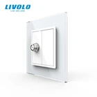 Livolo стандарт ЕС производство Хрустальная стеклянная панель, спутниковая настенная розетка