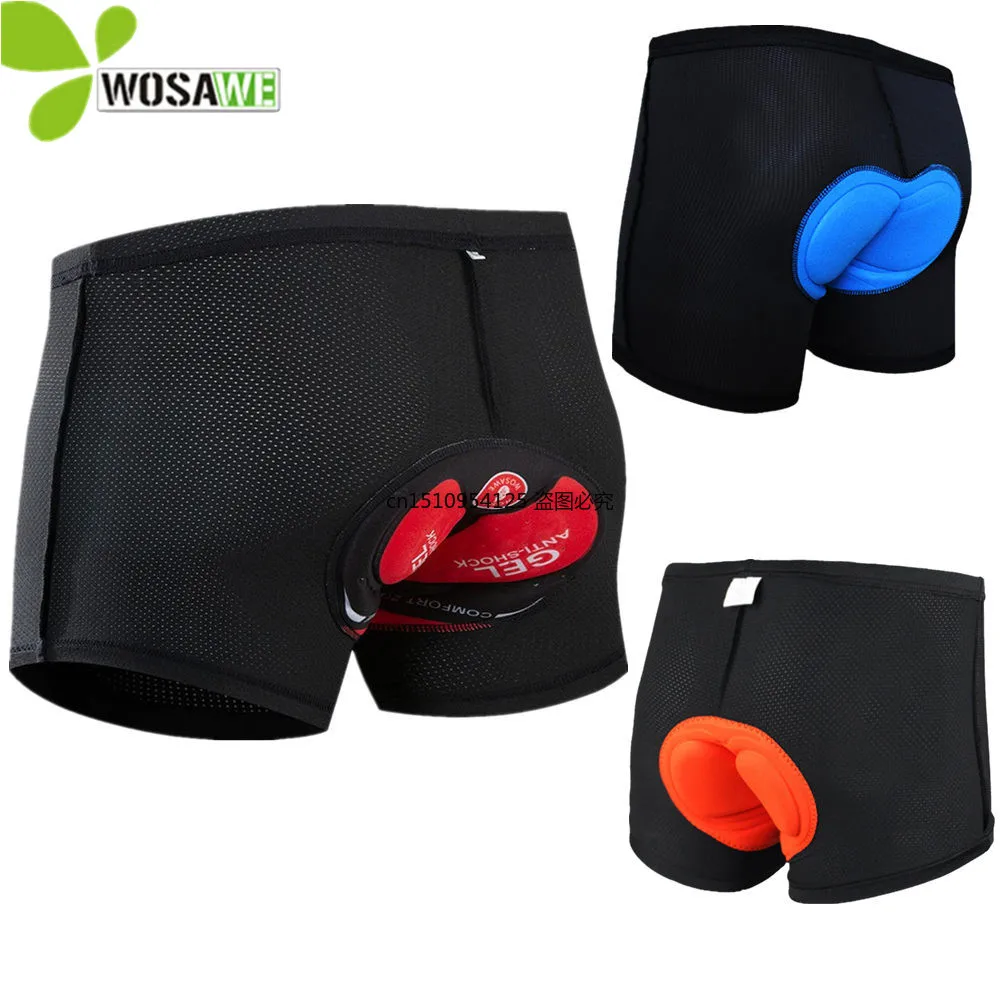 

WOSAWE Men's Cycling Shorts Bicycle MTB Base Layer Sports Tights Downhill Gel Pad Protection Bike Briefs Underwear