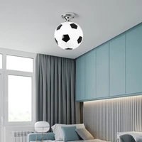soccer ball led ceiling lights 220v e27 football bar club ceiling lamp creative kids boys bedroom decoration light fixture