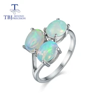 tbj 3 piece top quality opal ring oval 68mm 2 8ct gemstone fine jewelry 925 sterling silver present for women wife girlfriend