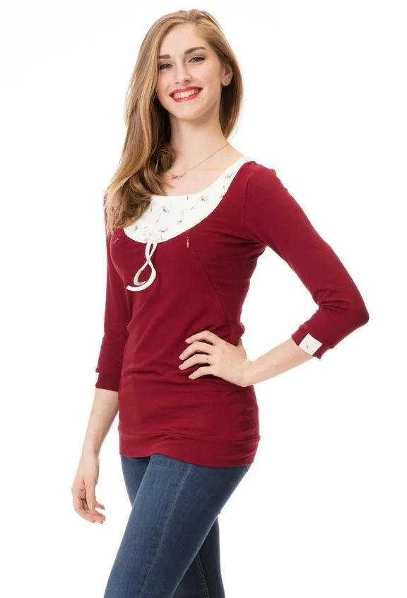 Осень 2018 яркая Одежда для беременных женщин элегантные топы женские футболки