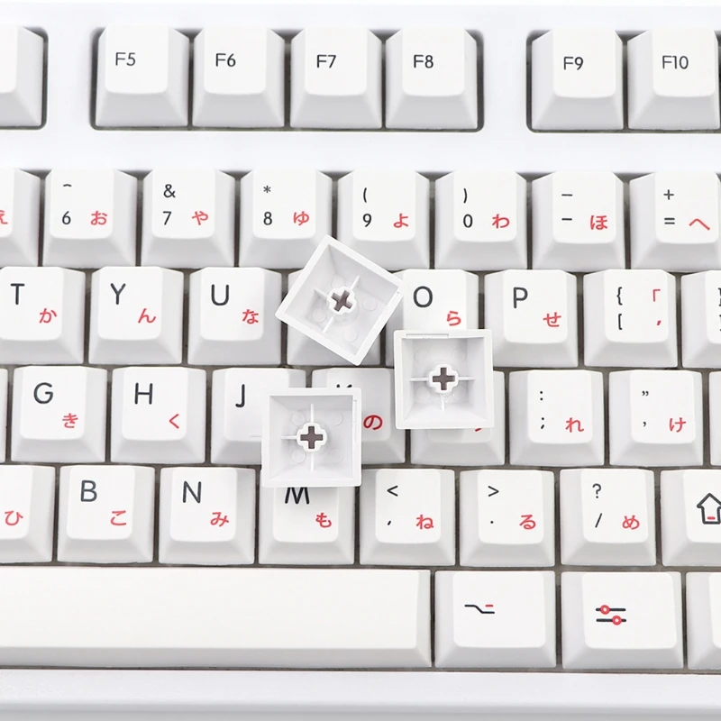 

133 Keys/set Cherry Profile Japanese Characters White Theme Keycap PBT Dye Sublimation Key Caps For Mechanical Keyboard