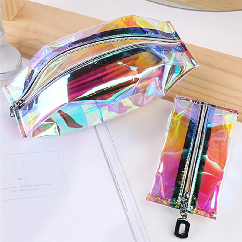 ETya Женская лазерная прозрачная косметичка дорожный складной органайзер сумки