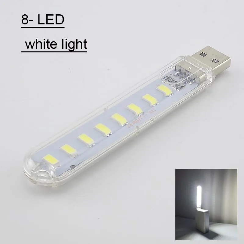 8-LED white 3 8 24 светодиодный DC 5 В USB флэш-светильник Ночной светильник теплый белый светильник для чтения книг для Note PowerBank светильник ing PC компьютер комнатная комната - Испускаемый цвет: 8-LED white