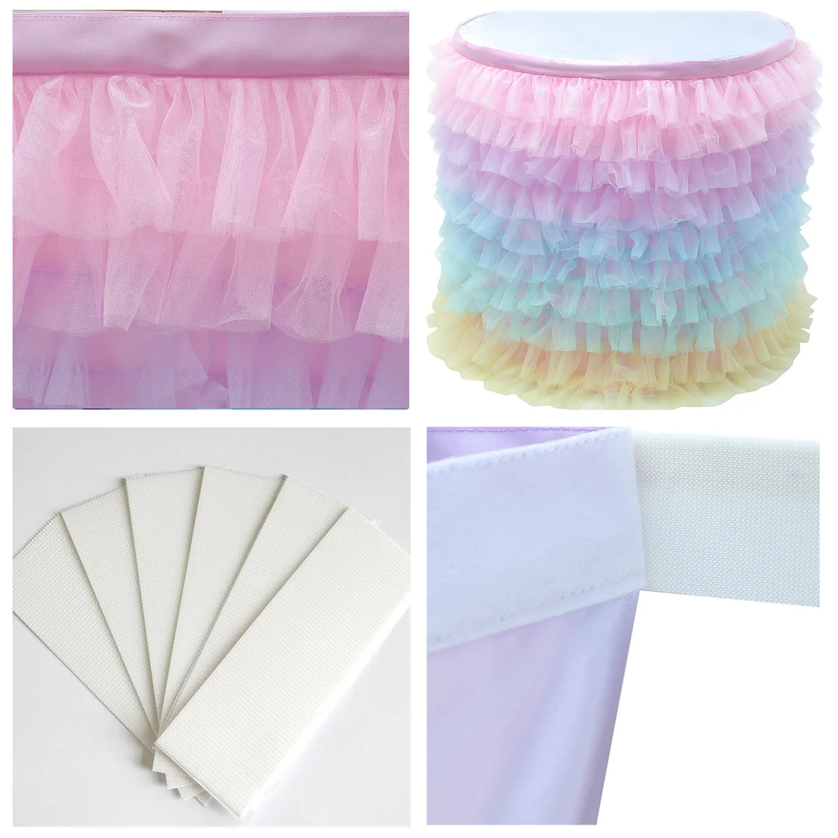 Double Layers Table Skirt for Birthday Halloween Wedding Decoration Baby Shower Decorations Tulle |