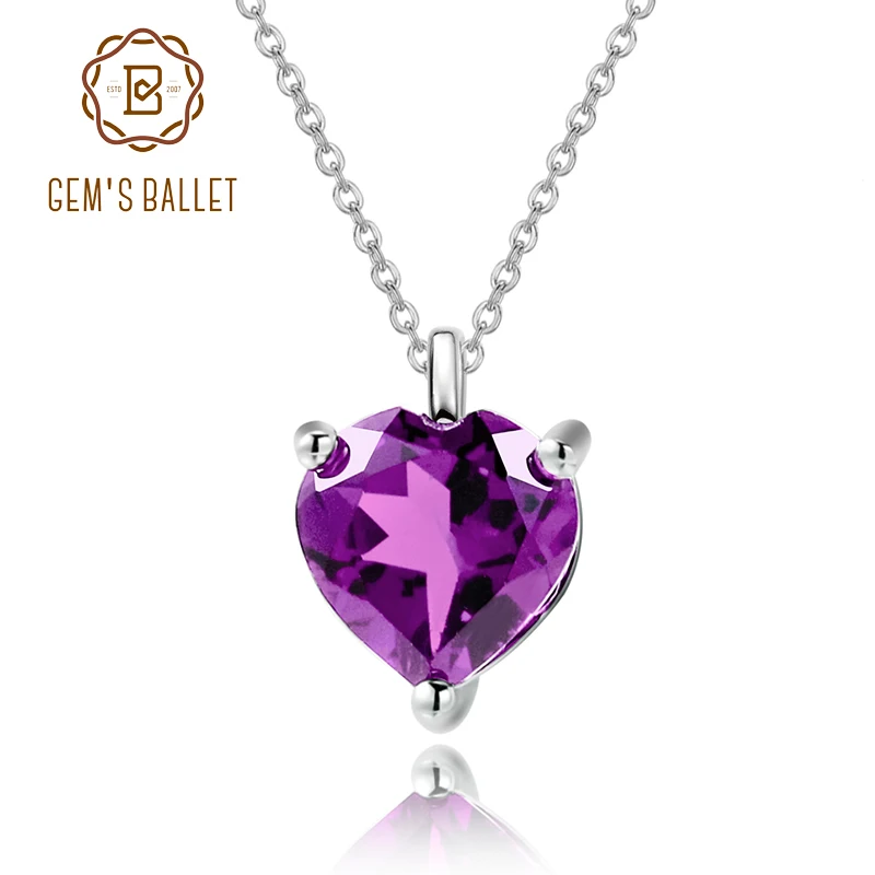 Женское ожерелье из серебра 1 19 пробы с натуральным аметистом 925 карата|Подвески| |