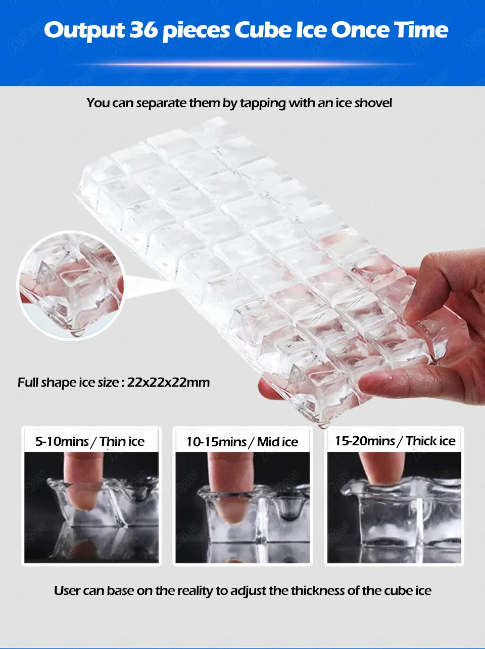 Электрическая автоматическая машина для производства кубического льда HZB80A