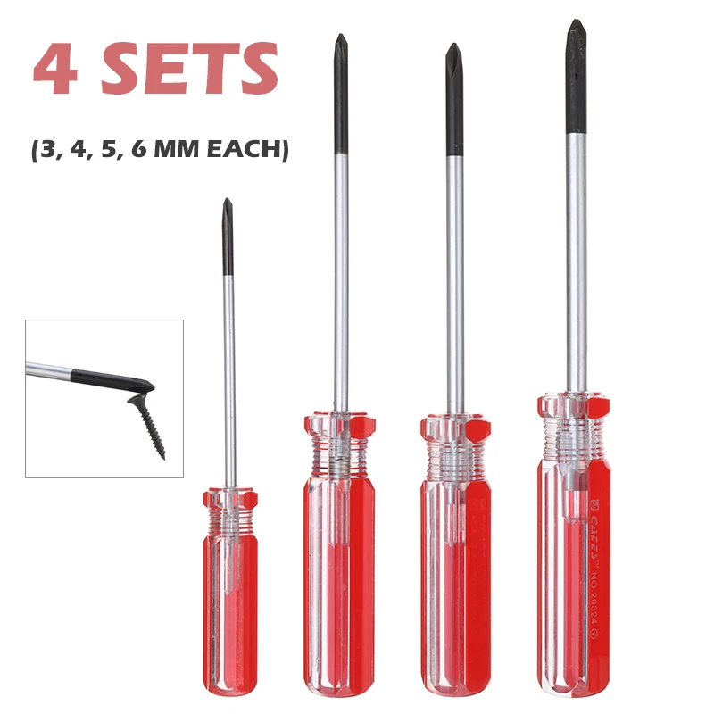 

4pcs Magnetic Tip Y-shaped Tri Wing Screwdriver 3/4/5/6mm Nonslip Grip Steel Screwdriver Precision Hand Repair Tool Set