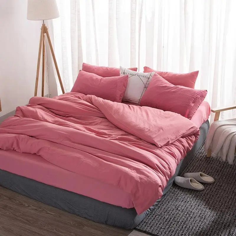 

49claroom Pure Color Bedding Set Simple bed linens nordic Duvet Cover Set Quilt cover queen king size DS66#