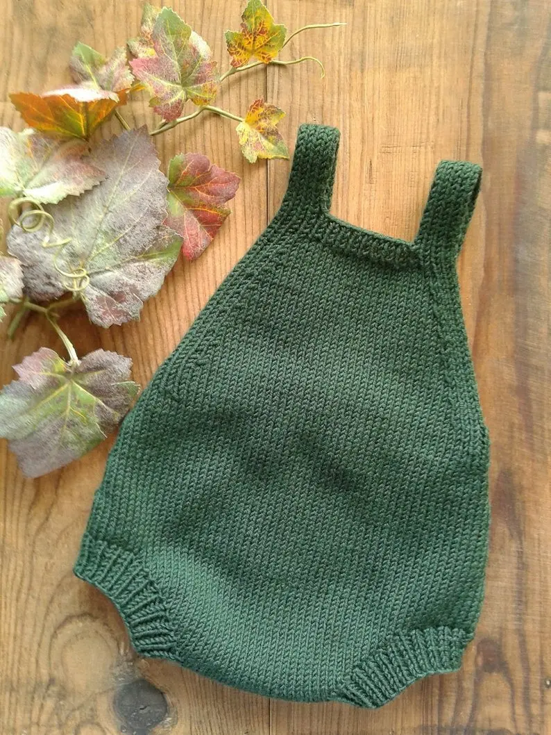green Ins/шерстяной для девочки, детские комбинезоны для мальчиков, Вязаный комбинезон для малышей, брендовый Вязаный комбинезон для малышей, одежда для малышей - Цвет: green