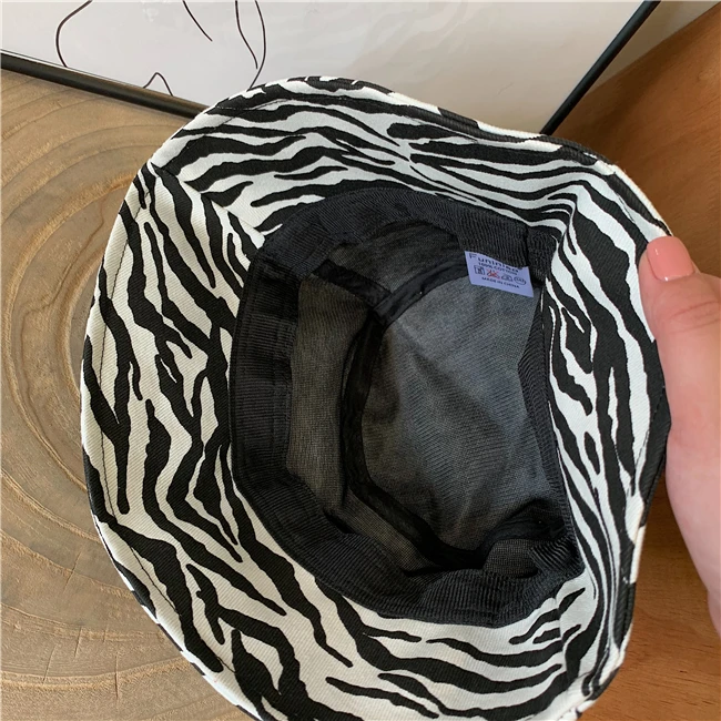 

Linen Cotton Men Women Bucket Hat Retro Zebra Pattern Winter Warm Cap Fashion Sun Protection Fisherman's Hat