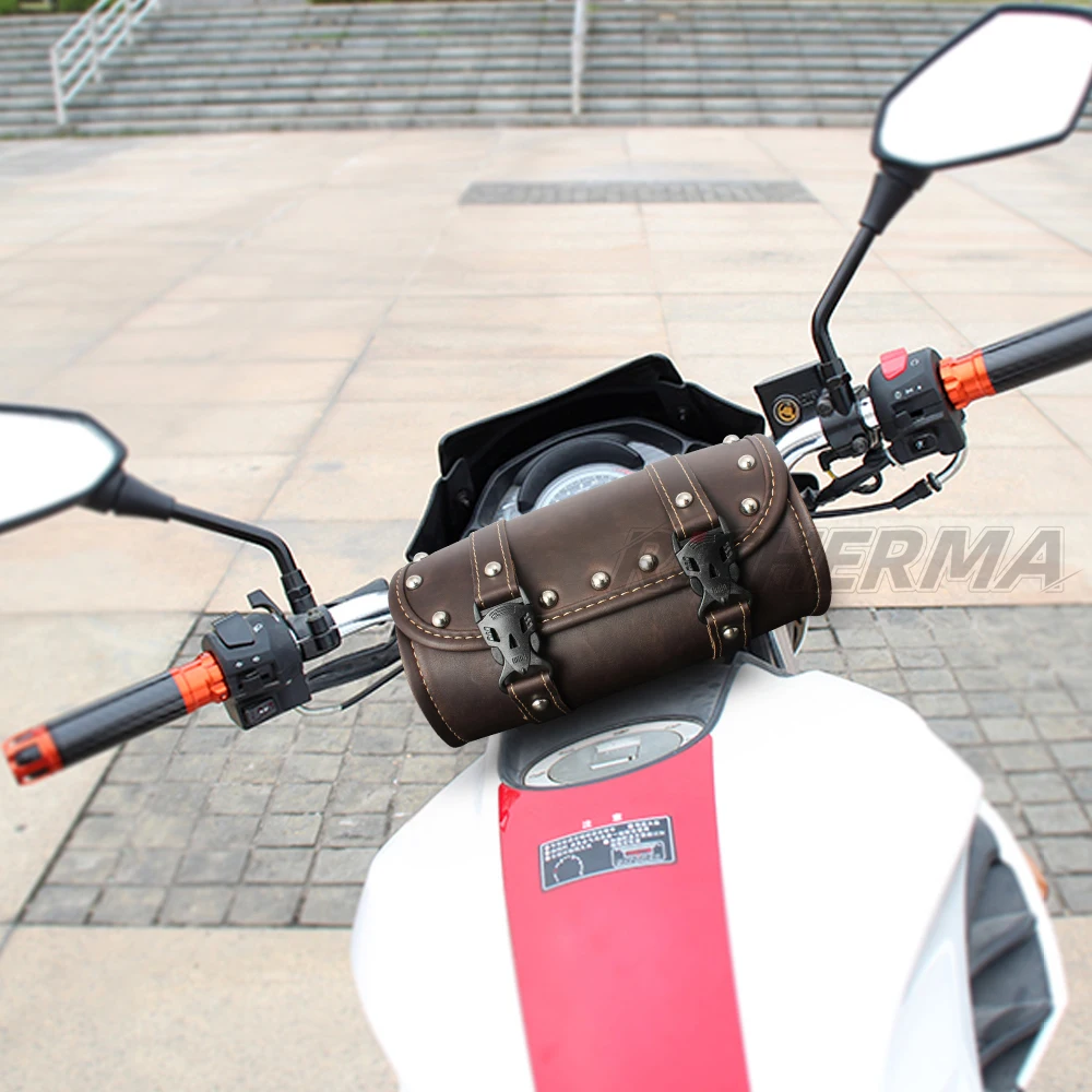 Винтажная Кожаная Мотоциклетная сумка прочная вместительная багажная коробка