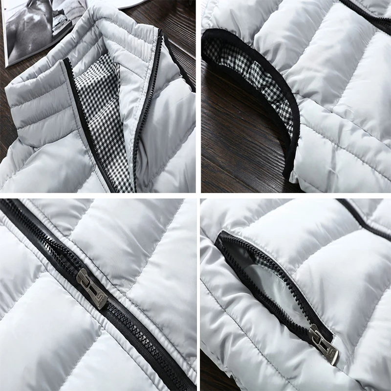 

Autumn Winter Mens Sleeveless Jacket Vest Coats Fashion Male Cotton-Padded Vests Men Thicken Waistcoats Clothing 5XL