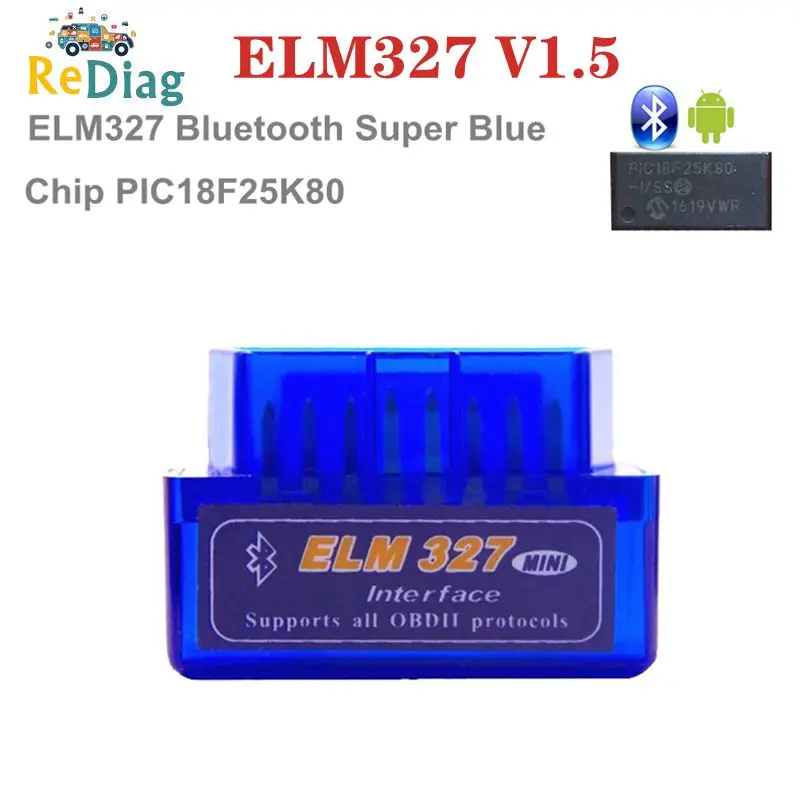 10 шт./лот супер мини ELM327 Bluetooth версии 1 5 с PIC18F25K80Chip OBD2 OBDII для Android Крутящий момент
