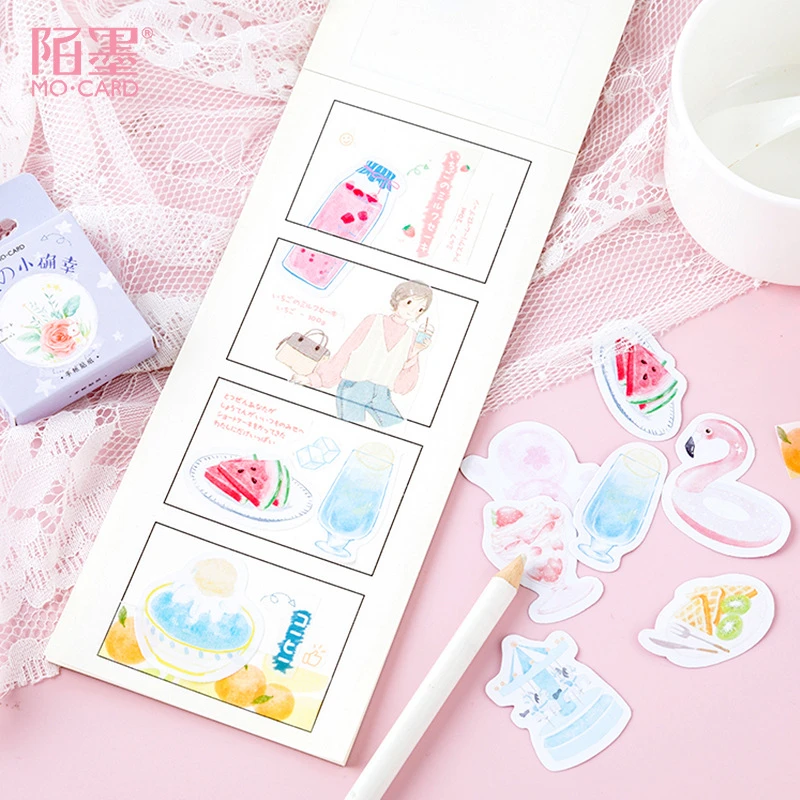 

46PCS/box New Girl's Little Fortune Paper Lable Sealing Stickers Crafts Scrapbooking Decorative Lifelog DIY Stationery Sticker