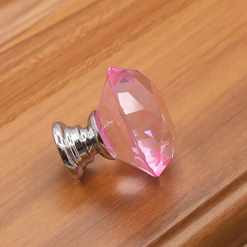

2PCS Clear Crystal Glass Diamond Hand Drawer Round Zinc Alloy Drawer Cabinet Door Handle JJJRY936