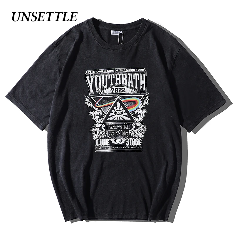 UNSETTLE 2020SS Harajuku футболки летние мужские/женские хип-хоп Забавные с принтом глаза