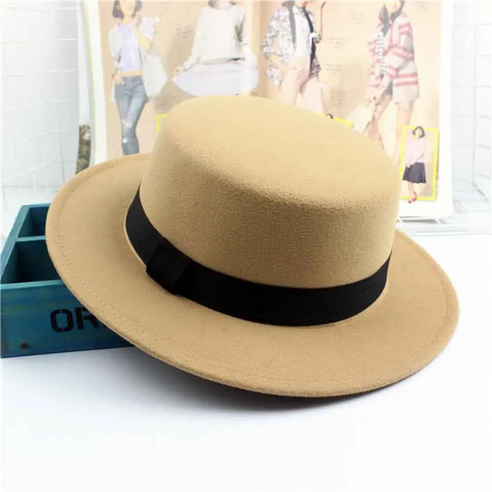 Детская фетровая шляпа из искусственной шерсти с черной лентой | Аксессуары для