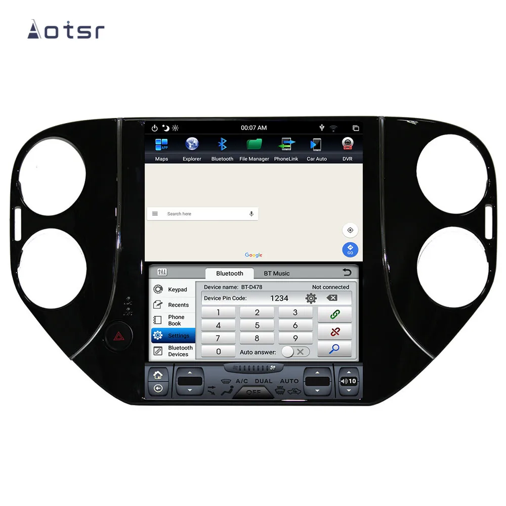 Автомобильный GPS-навигатор в стиле Tesla на Android 9 0 4 Гб для VW Tiguan 2010-2016 радио