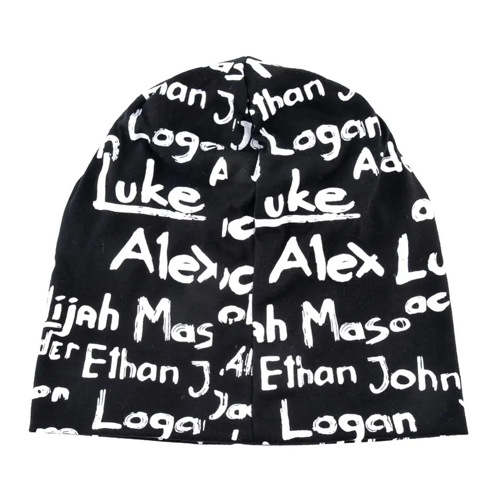 Женская Шапка бини Весенняя хлопковая с принтом шляпы буквами для мужчин Осенняя