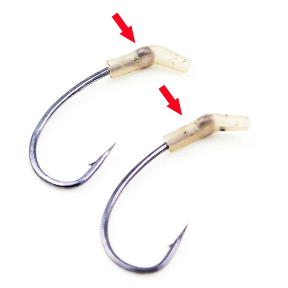 

50pcs Fishing Line Aligner Anti-tangle Fishhook Sleeves Bent Fishing Hook Aligner Carp Fishing Hair Rigs Terminal Tackles