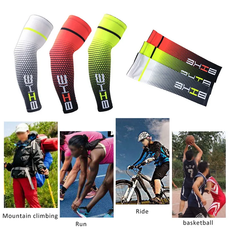 

1 PCS Cool Men Sport Cycling Running Bicycle UV Sun Protection Cuff Cover Basketball Arm Sleeve Bike Sport Arm Warmers Sleeves