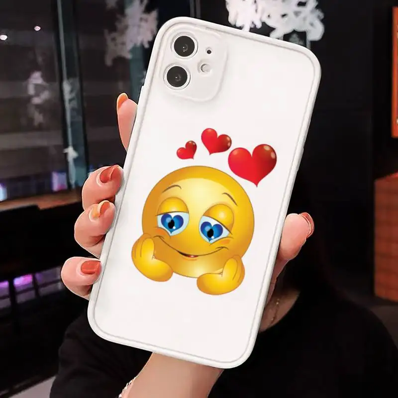 

lovly funny emjoy Phone Case Matte Transparent for iPhone 7 8 11 12 s mini pro X XS XR MAX Plus mobile bags
