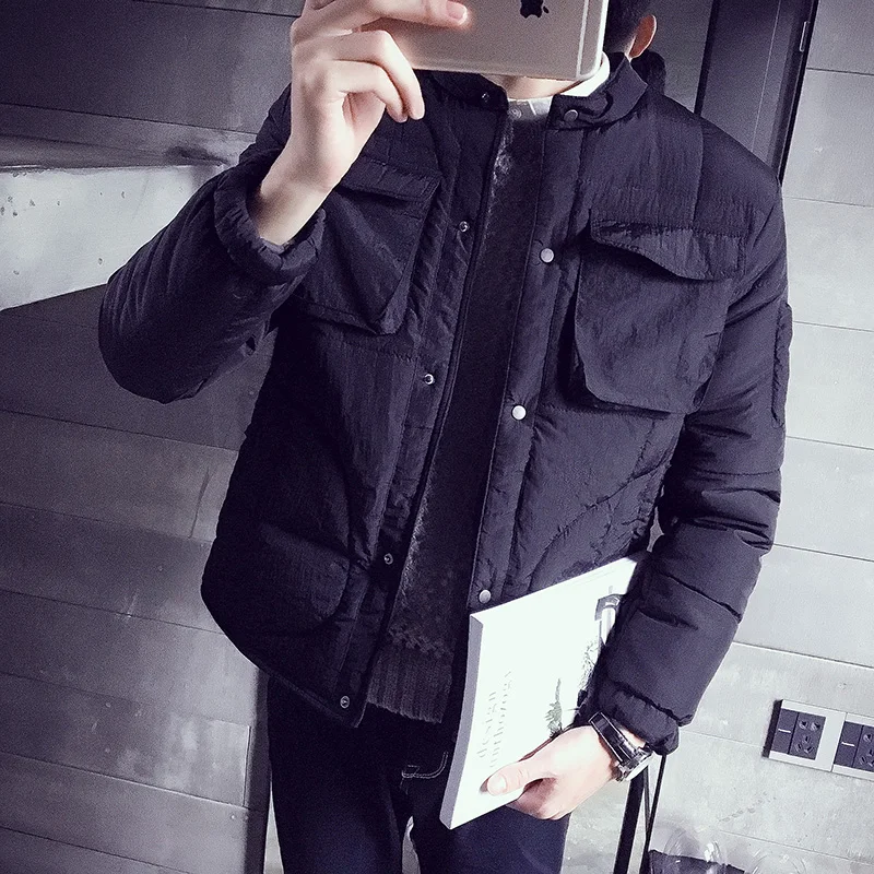 

New Men's Down Cotton Clothes Short Fashion Light Cotton Clothes Slim Cotton Jacket Winter Jacket Men