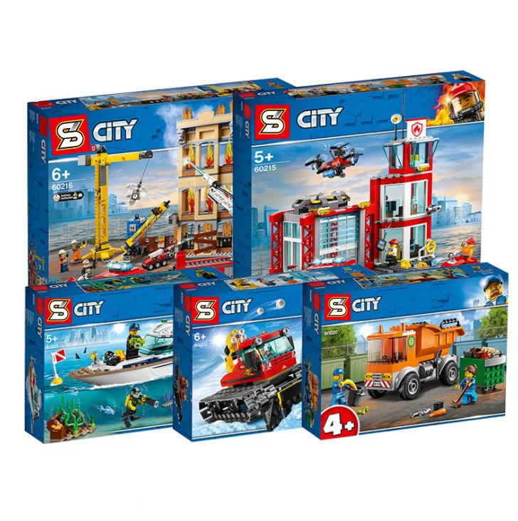 Для Lepins City Series 60216 60215 60212 60110 городская пожарная команда модель пожарной станции
