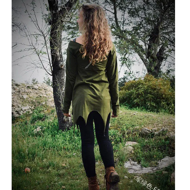 Женский винтажный облегающий костюм эльфа в средневековом стиле на Хэллоуин